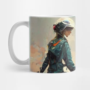 Girl on a motorcycle Mug